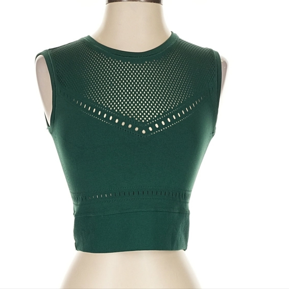 Athleta Crop Tank Top Dark Green Size L/XL